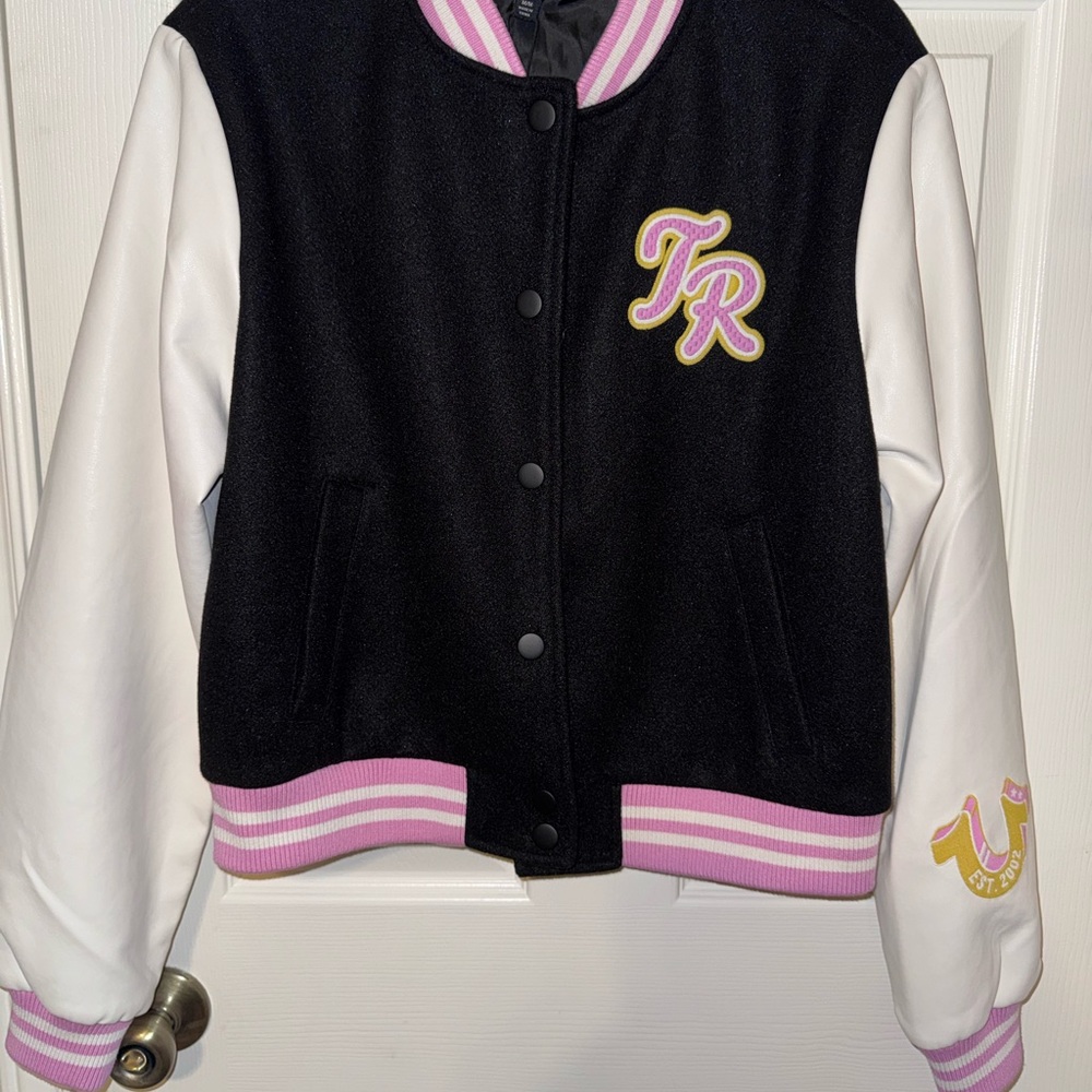 NWT Black and White Jacket with Pink Highlights M